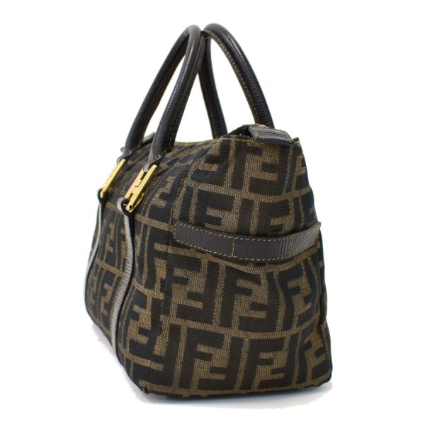 5300021884100303 2 Fendi Zucca Handbag Canvas Khaki Black