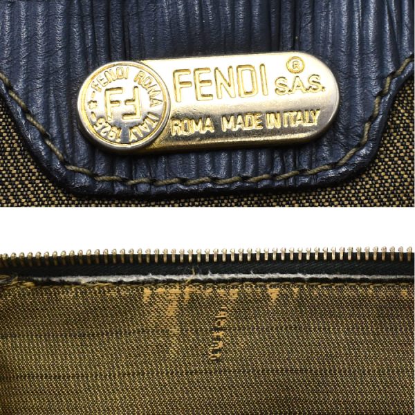 5300021884100303 9 Fendi Zucca Handbag Canvas Khaki Black