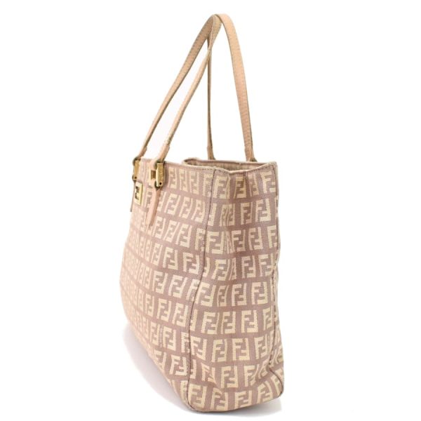 5300021884100309 2 Fendi Zucchino Tote Bag Canvas Pink Beige