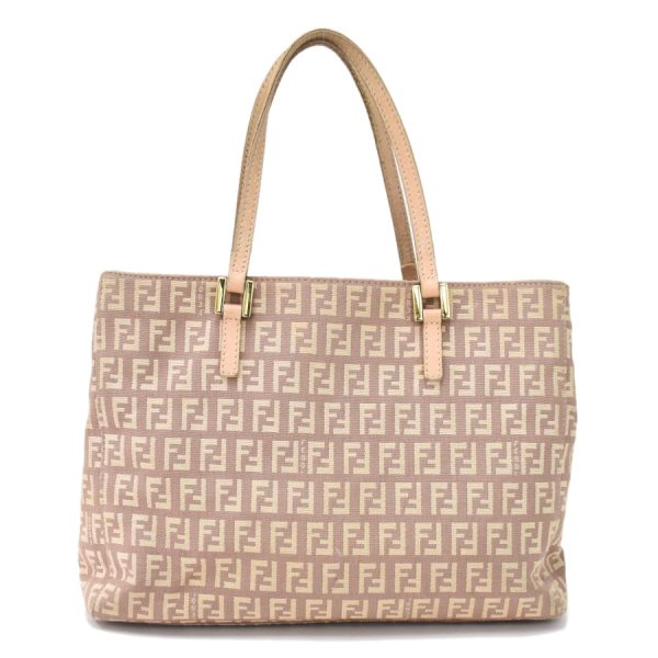 5300021884100309 3 Fendi Zucchino Tote Bag Canvas Pink Beige