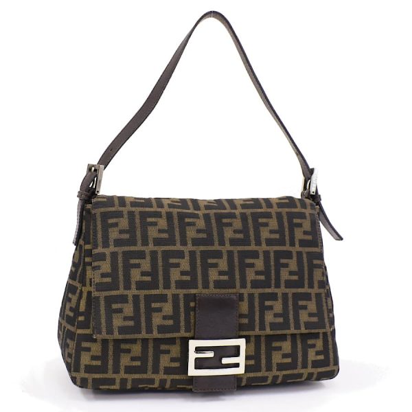 5300021884100327 1 Fendi Zucchino Shoulder Bag Canvas Khaki