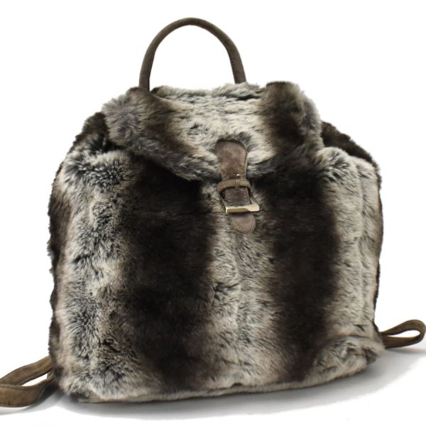 5300021884100412 1 Fendi Rucksack Backpack Fur Suede Gray