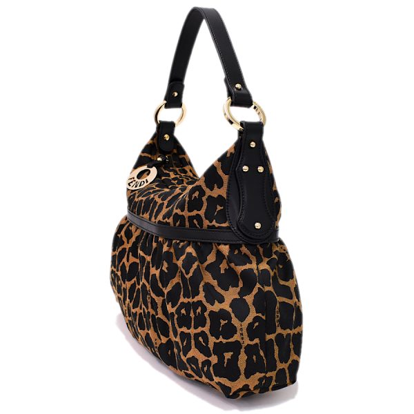 5300021884100446 2 Fendi Leopard Shoulder Bag Canvas Brown