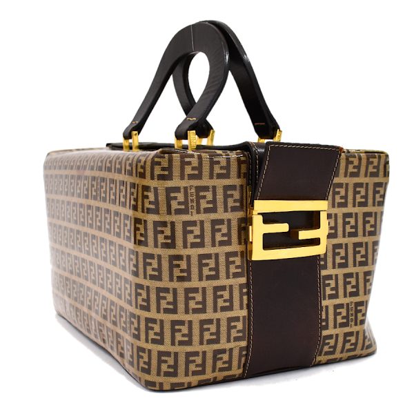 5300021884100489 2 Fendi Vanity Bag Zucchino Vinyl Leather Brown