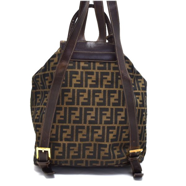 5300021884100540 3 Fendi Rucksack Backpack Zucca Canvas Leather Brown