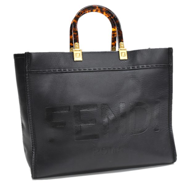 5300021884100555 1 Fendi Sunshine Tote Bag Leather Black