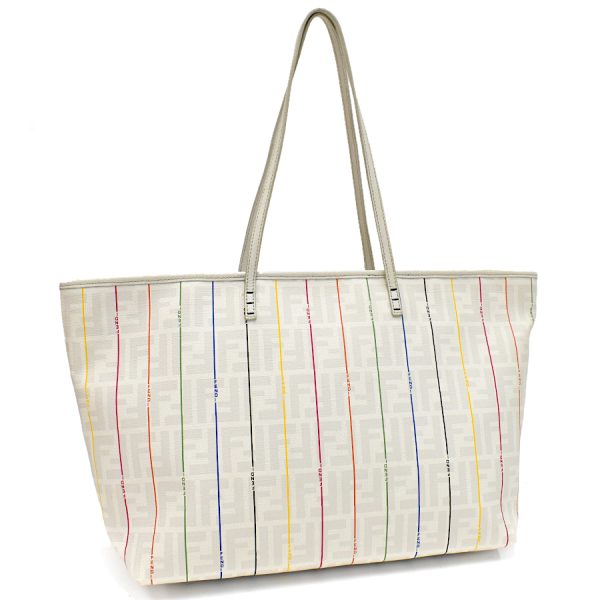 5300021884100565 1 Fendi FF Tote Bag PVC Light Gray Multicolor