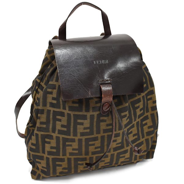 5300021884100599 1 Fendi Backpack Zucca FF Motif Khaki Brown