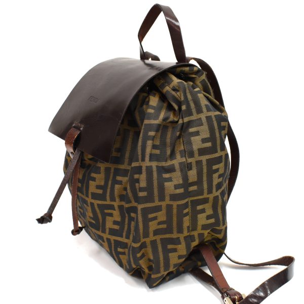 5300021884100599 2 Fendi Backpack Zucca FF Motif Khaki Brown