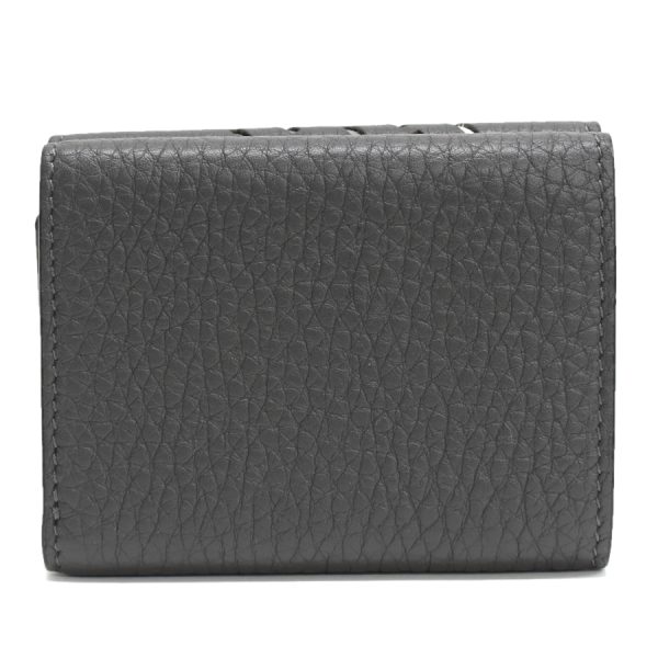 5300022884100022 3 Fendi Compact Wallet Tri fold Wallet Selleria Leather Gray