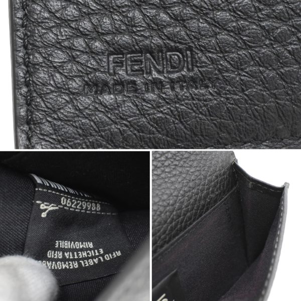 5300022884100022 9 Fendi Compact Wallet Tri fold Wallet Selleria Leather Gray