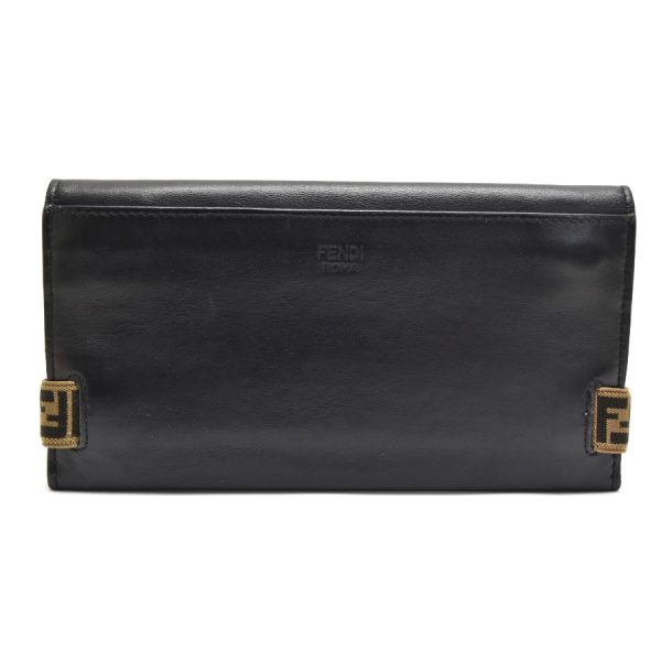 5300022889300007 3 Fendi Long Wallet Continental Leather Black Yellow