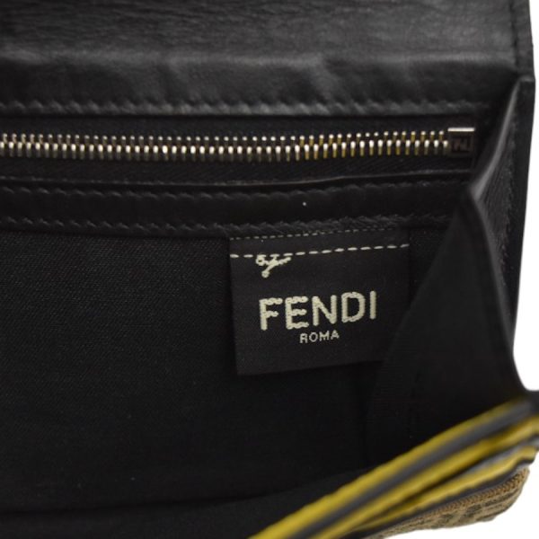 5300022889300007 9 Fendi Long Wallet Continental Leather Black Yellow