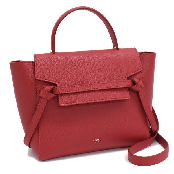 5300028884102364 1 Celine Micro Belt Leather Handbag Red