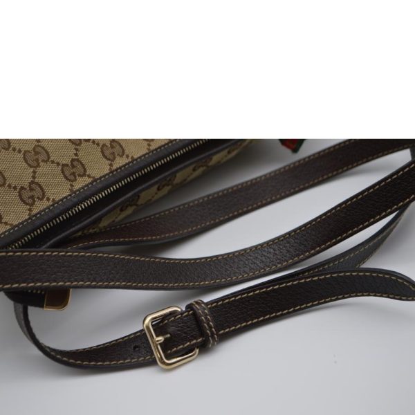 53034 4 Gucci GG Canvas Sherry Line Leather Shoulder Bag