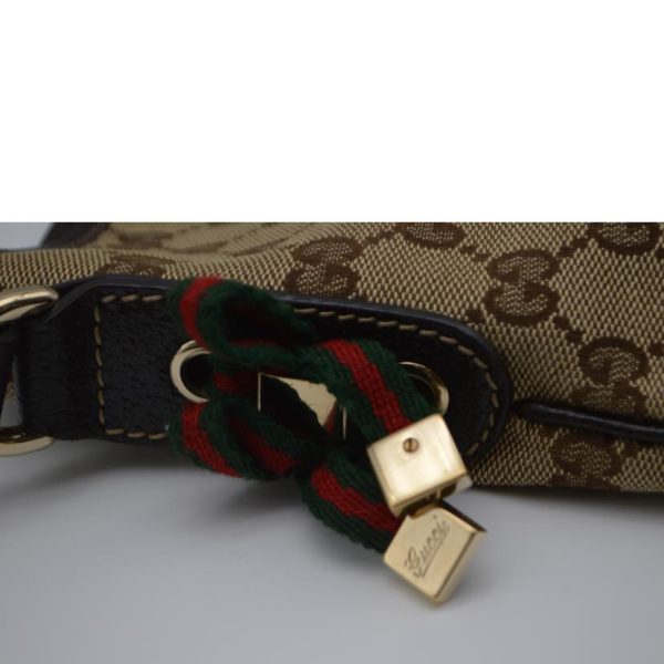 53034 7 Gucci GG Canvas Sherry Line Leather Shoulder Bag