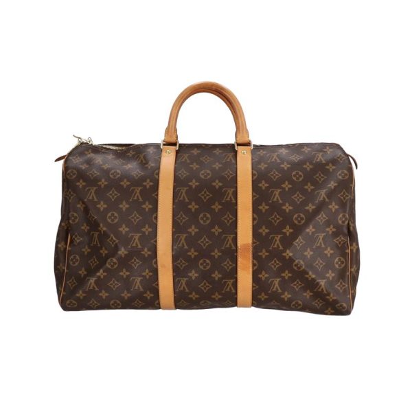 53044 2 Louis Vuitton Keepall 50 Monogram Duffel Bag Brown