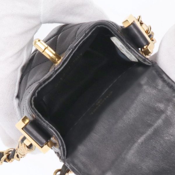 53082 3 Chanel Turnlock Chain Smartphone Case Black