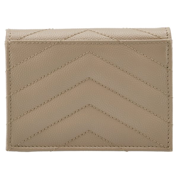 530841bowa12721 2 Saint Laurent Paris Wallet Bifold Mini Quilted Leather Monogram Beige