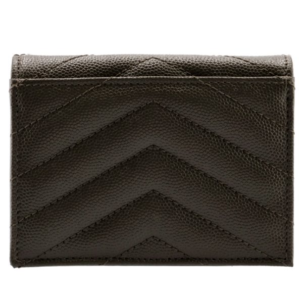 530841bowa71011 2 Saint Laurent Paris Wallet Bifold Mini Quilted Leather Monogram Dark Brown