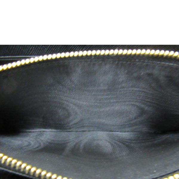 53112 6 Prada Saffiano Round Zipper Long Wallet Black