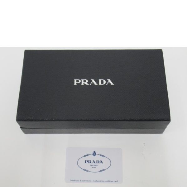 53112 7 Prada Saffiano Round Zipper Long Wallet Black