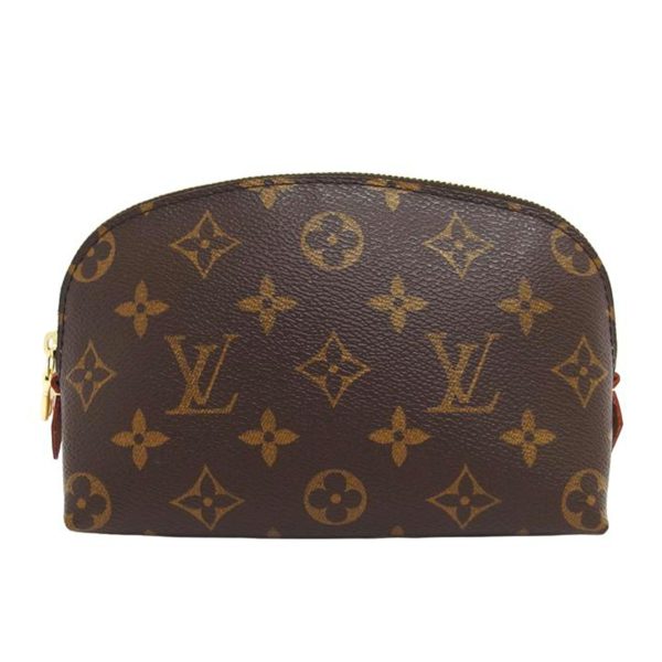 53123 1 Louis Vuitton Pochette Cosmetic PM Monogram Cosmetic Bag Brown