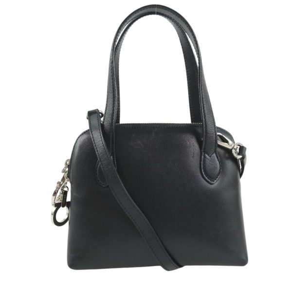 53140305 1 Salvatore Ferragamo 2WAY Shoulder Handbag Gancini Calf Black Zipper