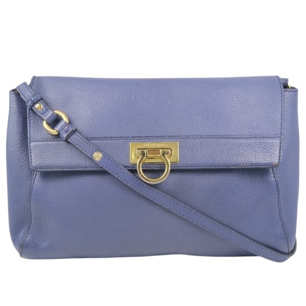 53140341 1 Salvatore Ferragamo Gancini Calf Purple Shoulder Bag