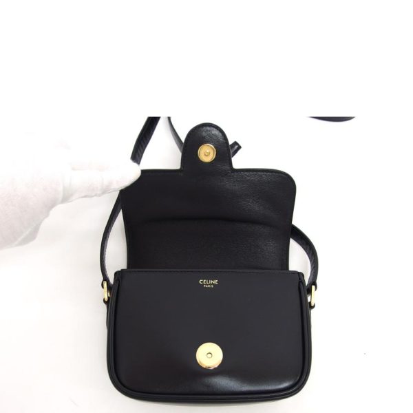 53192 6 Celine Shoulder Bag Tassels Small Black