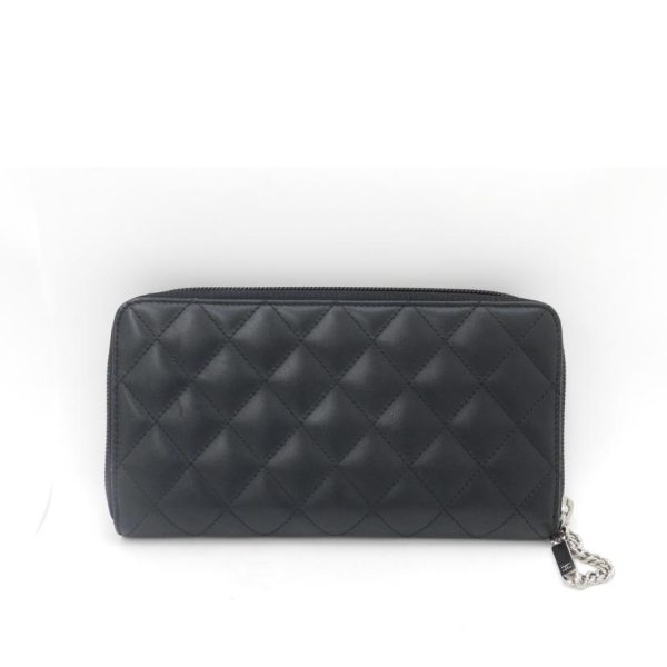 53198 2 Chanel Cambon Line Long Wallet Black