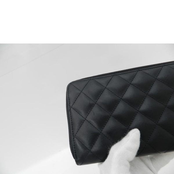 53198 8 Chanel Cambon Line Long Wallet Black