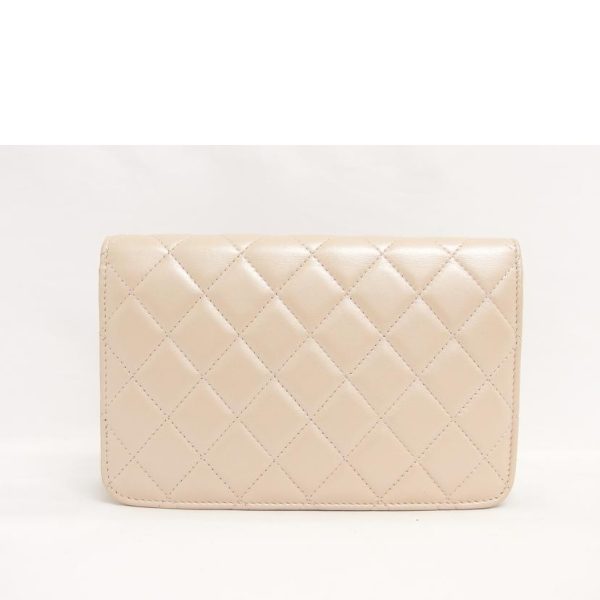 53246 2 Chanel Pearl Chain Wallet Metallic Pink