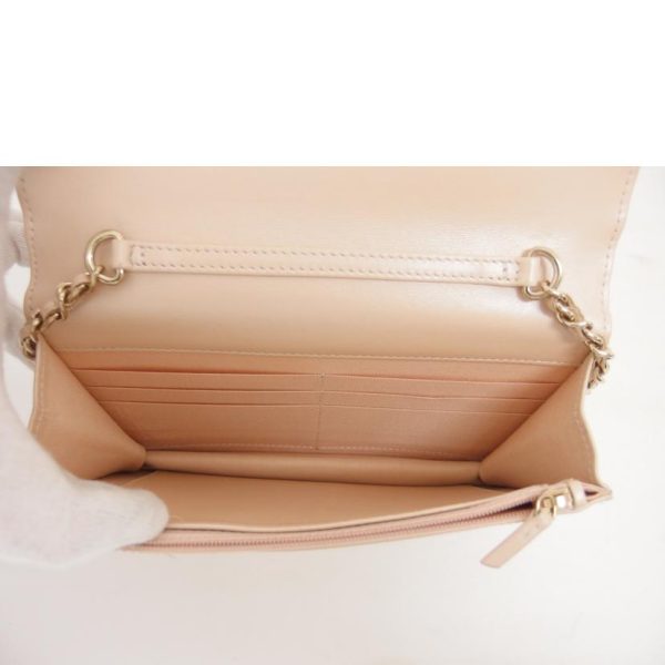 53246 7 Chanel Pearl Chain Wallet Metallic Pink