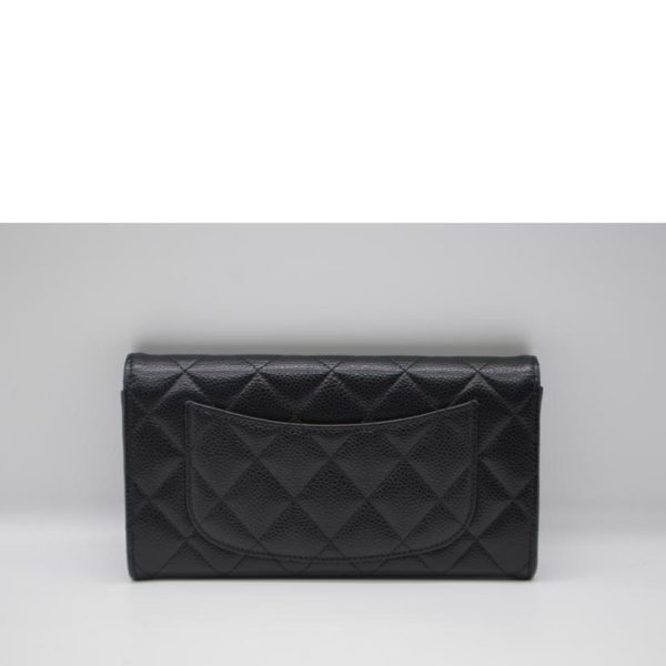 53249 2 Chanel Matelasse Classic Long Wallet Black