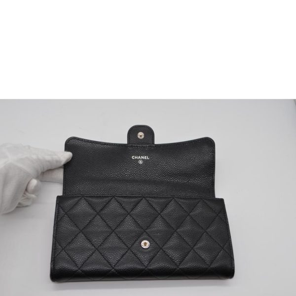 53249 4 Chanel Matelasse Classic Long Wallet Black