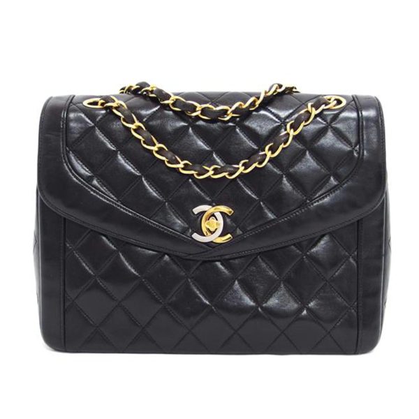 53321 1 Chanel Matelasse Combination Hardware Chain Shoulder Bag Black