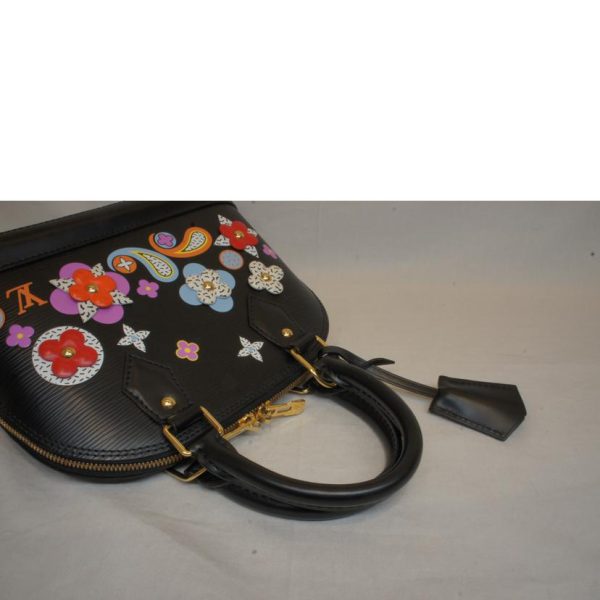 53402 4 Louis Vuitton Alma BB Handbag Flower Motif Epi Noir