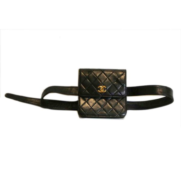 53433 1 Chanel Belt Bag Lambskin Black