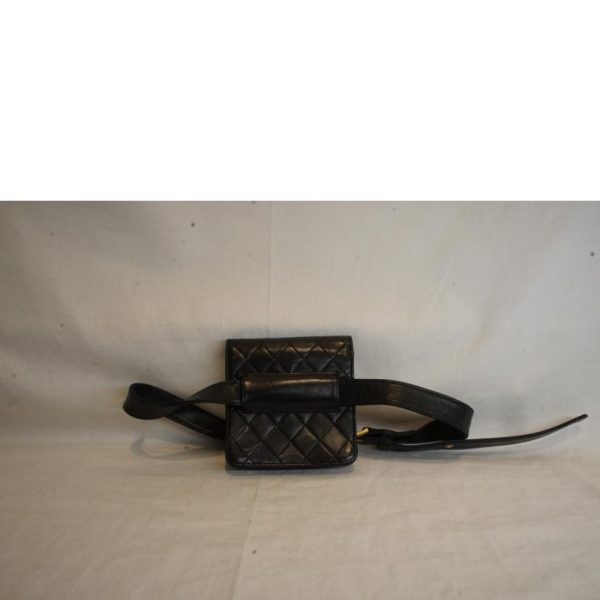 53433 2 Chanel Belt Bag Lambskin Black