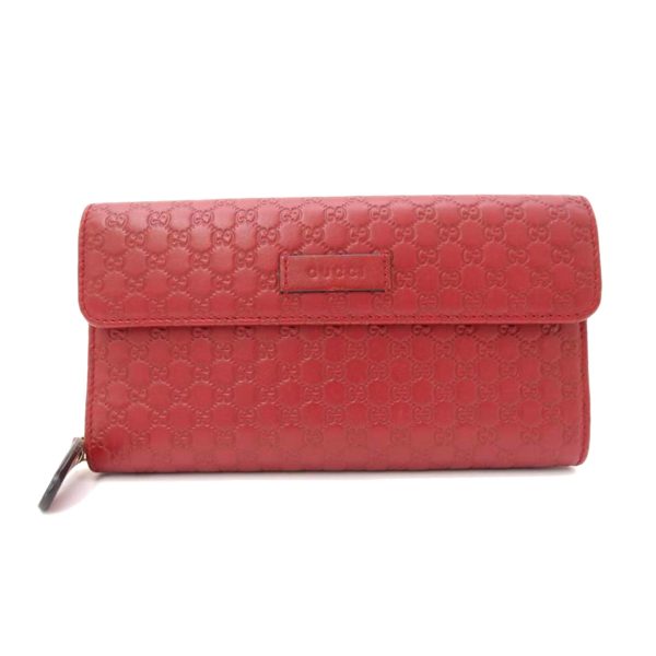 53457 1 Gucci Guccisima Round Zip Long Wallet Red