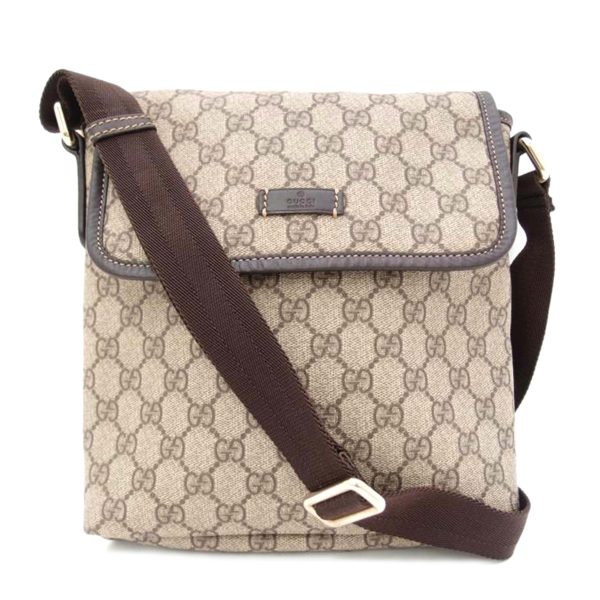 53464 1 Gucci GG Supreme Shoulder Bag Brown