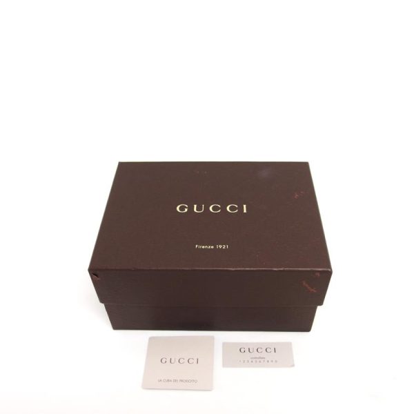 53475 10 Gucci Bamboo Leather Cosmetic Pouch Dark Brown