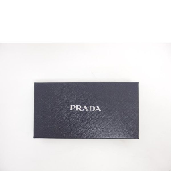 53536 7 Prada Saffiano Round Zipper Long Wallet Nero