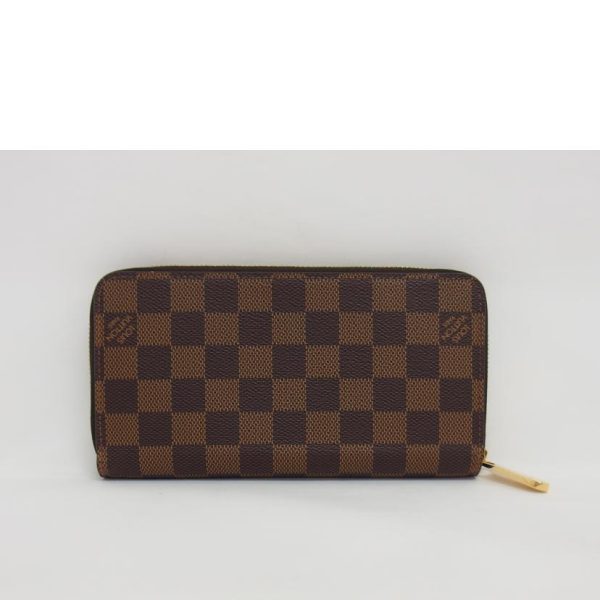 53604 2 Louis Vuitton Zippy Wallet Damier Ebene Wallet Bag Brown