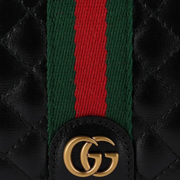 5364530ykbt1060 3 GUCCI GG Marmont Quilted Bifold Wallet Black