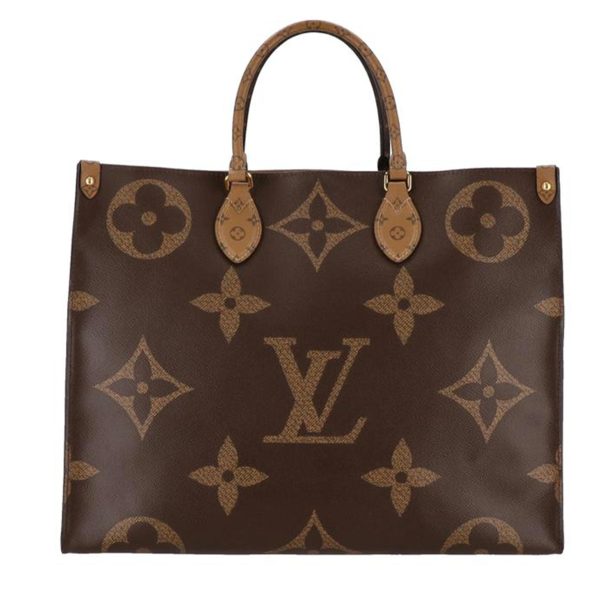 53716 1 Louis Vuitton On the Go GM Giant Monogram Reverse Handbag Brown