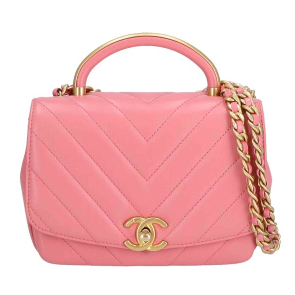 53778 1 Chanel Chevron V Stitch Top Handle 2WAY Bag