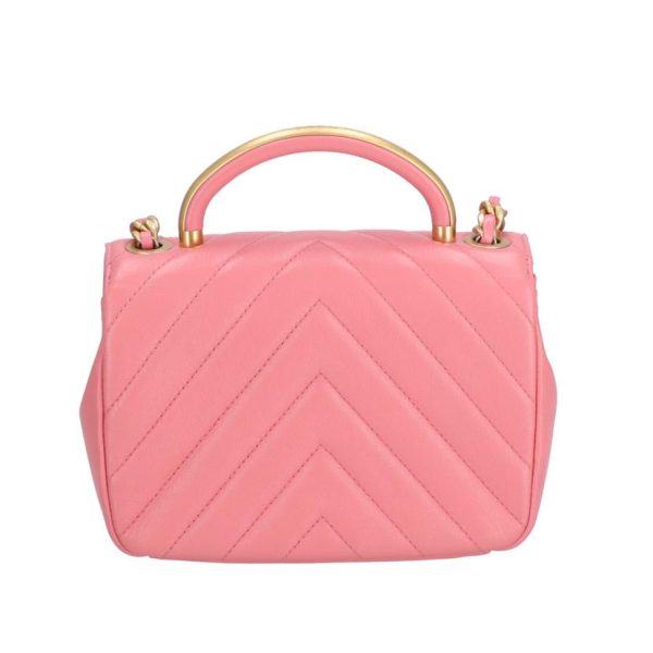 53778 2 Chanel Chevron V Stitch Top Handle 2WAY Bag