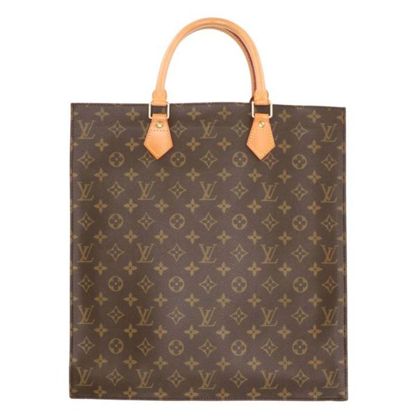 53785 1 Louis Vuitton Sac Plat Monogram Canvas Bag Brown